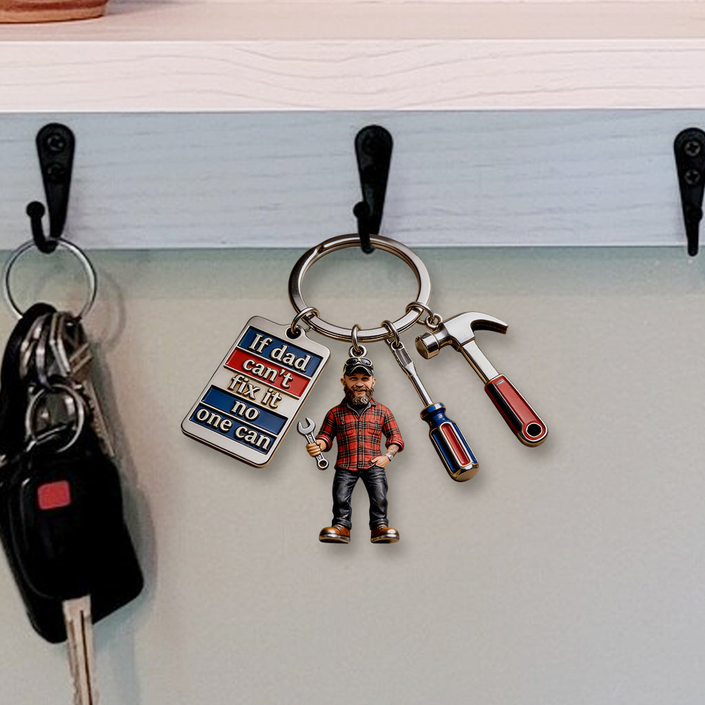 Photo Personnalisée - Porte-Clés Personnalisé Pour Père Avec Charms