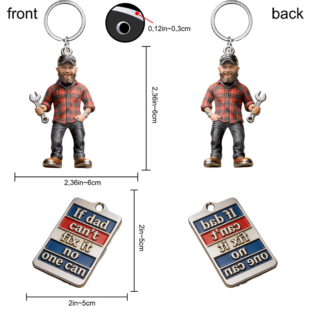 Photo Personnalisée - Porte-Clés Personnalisé Pour Père Avec Charms
