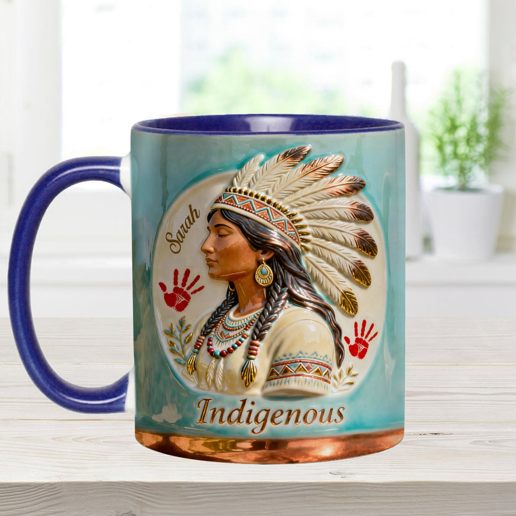 Mug et sous-verre personnalisés à motif amérindien - Autochtone