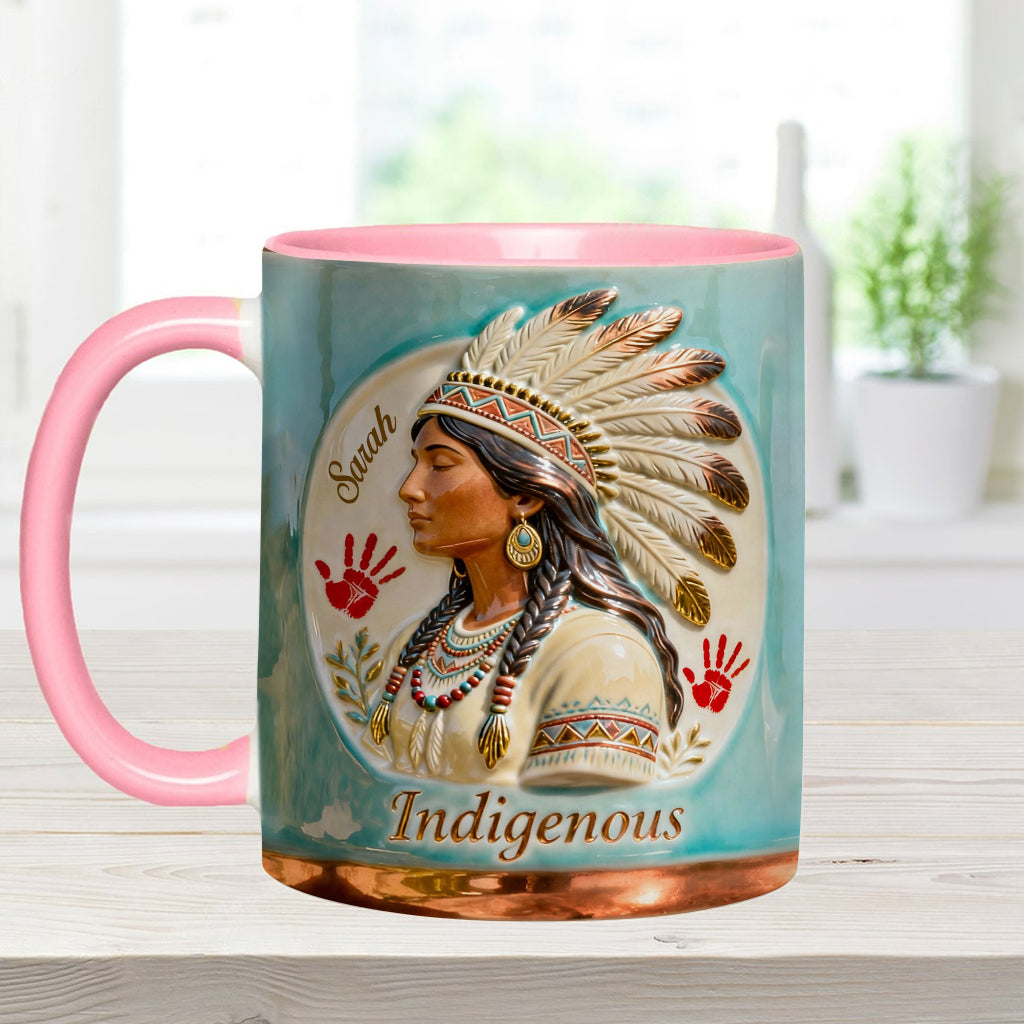 Mug et sous-verre personnalisés à motif amérindien - Autochtone