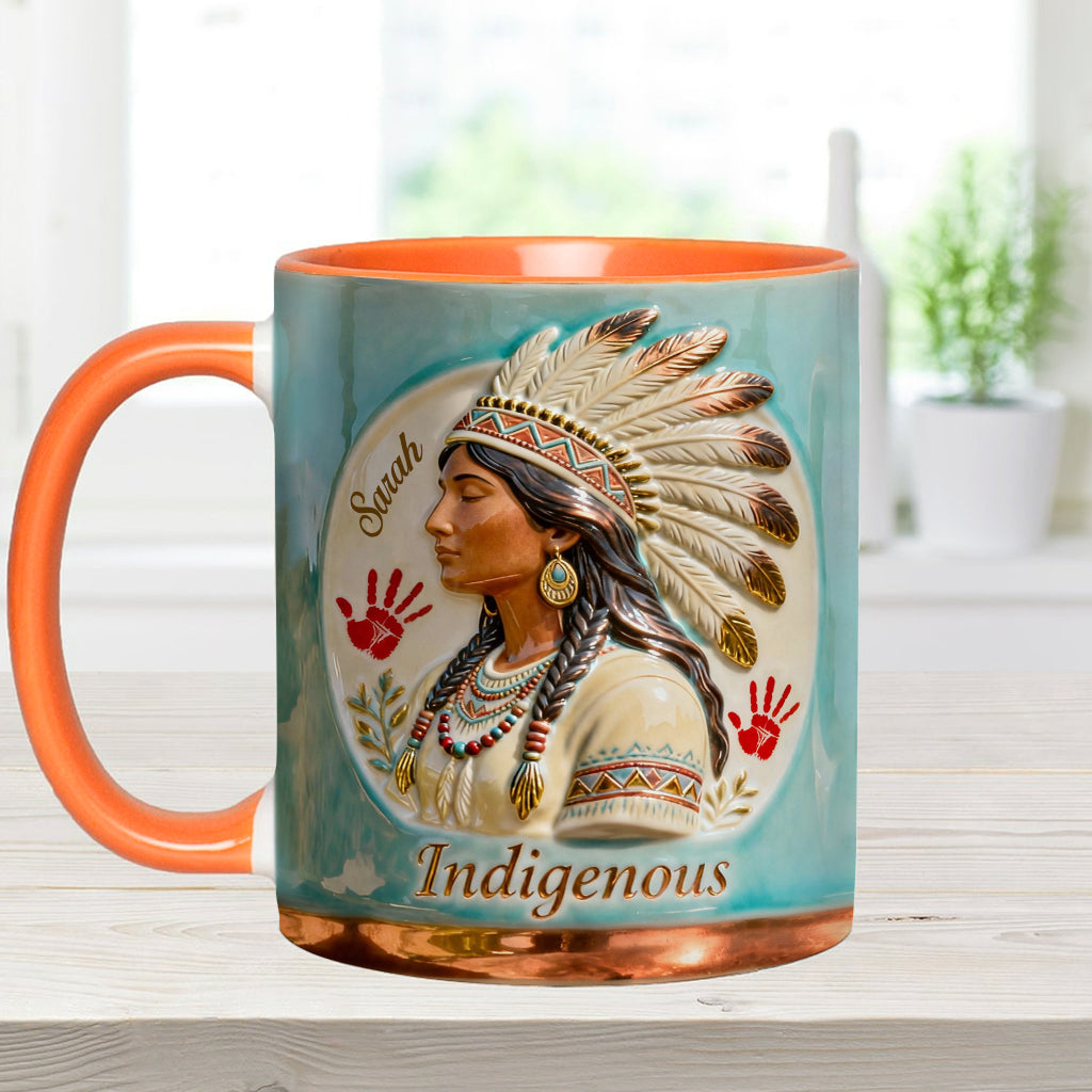 Mug et sous-verre personnalisés à motif amérindien - Autochtone