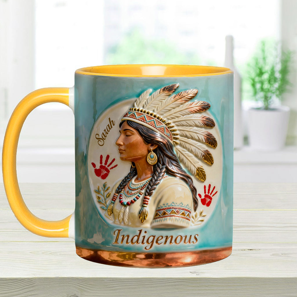 Mug et sous-verre personnalisés à motif amérindien - Autochtone