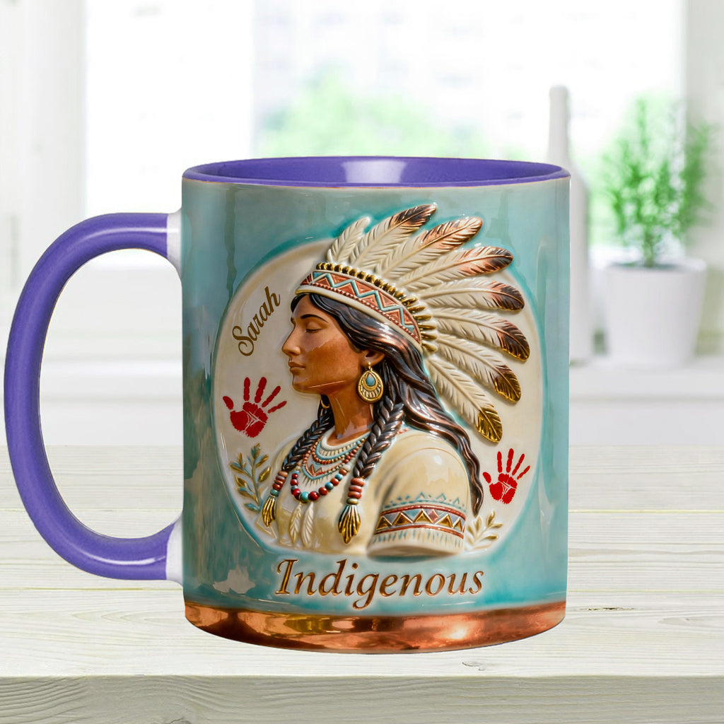 Mug et sous-verre personnalisés à motif amérindien - Autochtone