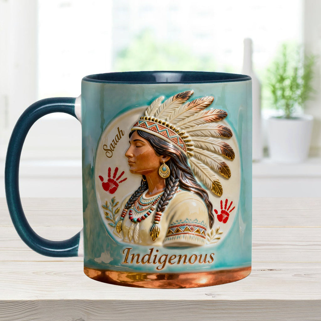 Mug et sous-verre personnalisés à motif amérindien - Autochtone