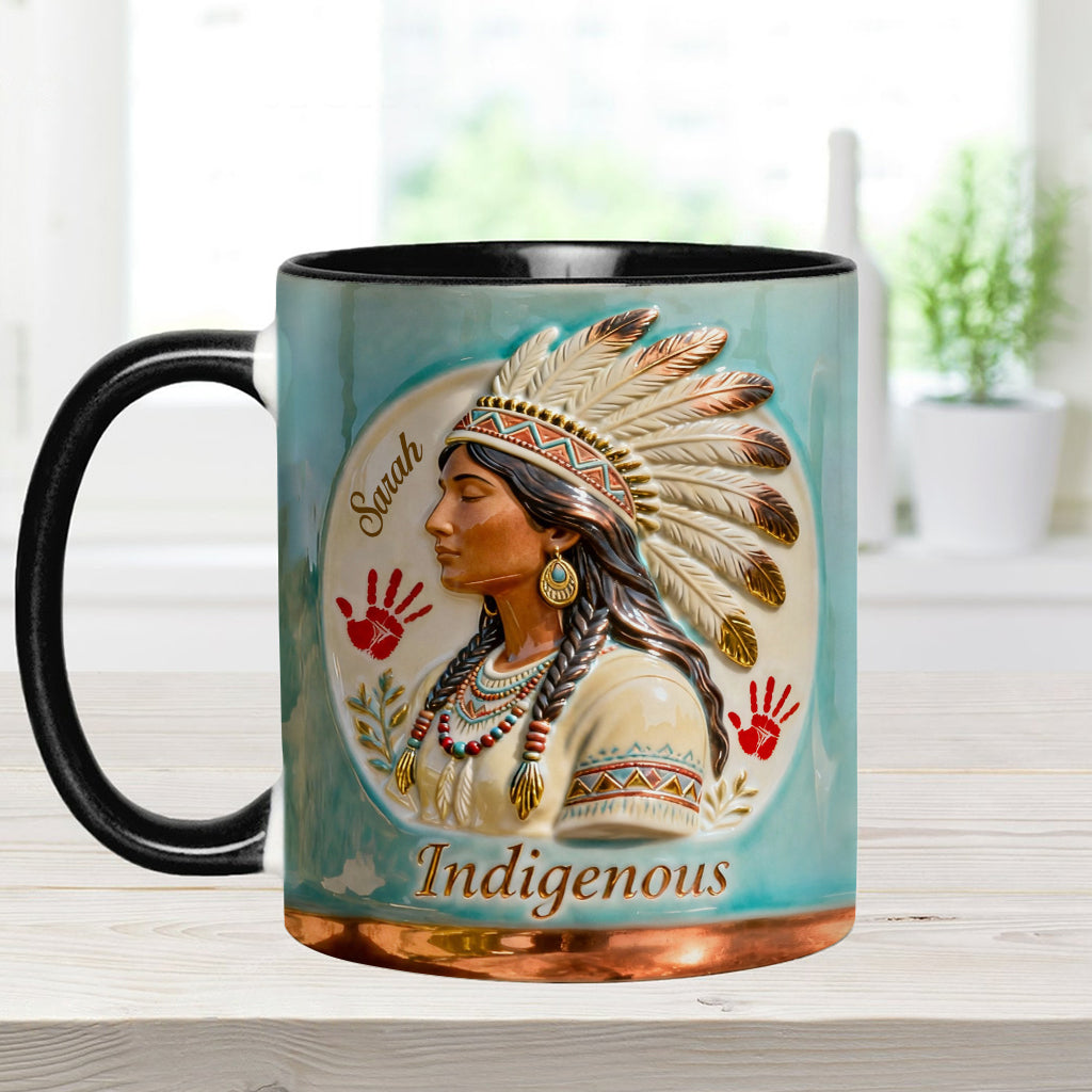 Mug et sous-verre personnalisés à motif amérindien - Autochtone
