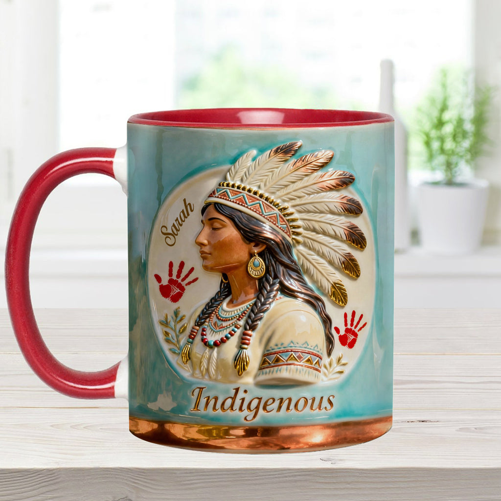 Mug et sous-verre personnalisés à motif amérindien - Autochtone