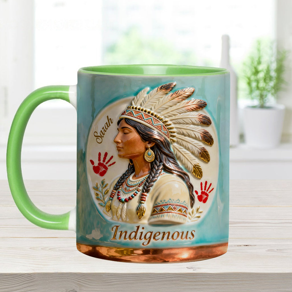 Mug et sous-verre personnalisés à motif amérindien - Autochtone
