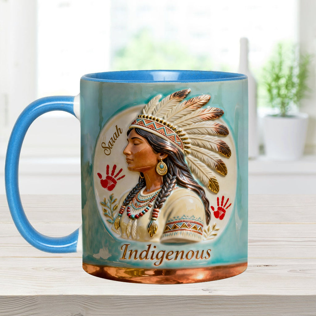 Mug et sous-verre personnalisés à motif amérindien - Autochtone