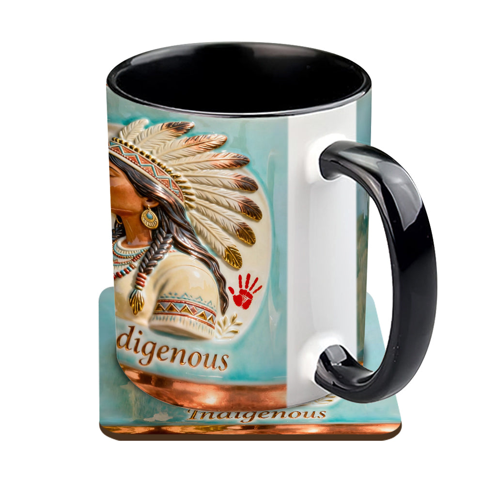 Mug et sous-verre personnalisés à motif amérindien - Autochtone