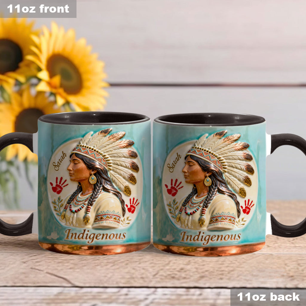 Mug et sous-verre personnalisés à motif amérindien - Autochtone