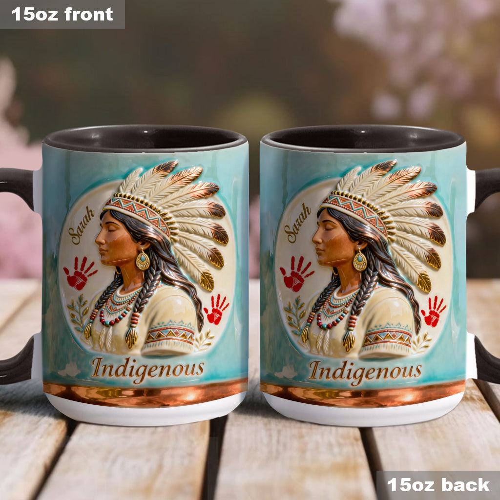 Mug et sous-verre personnalisés à motif amérindien - Autochtone
