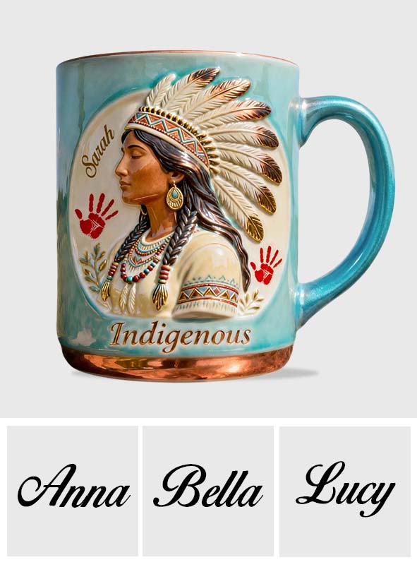 Mug et sous-verre personnalisés à motif amérindien - Autochtone