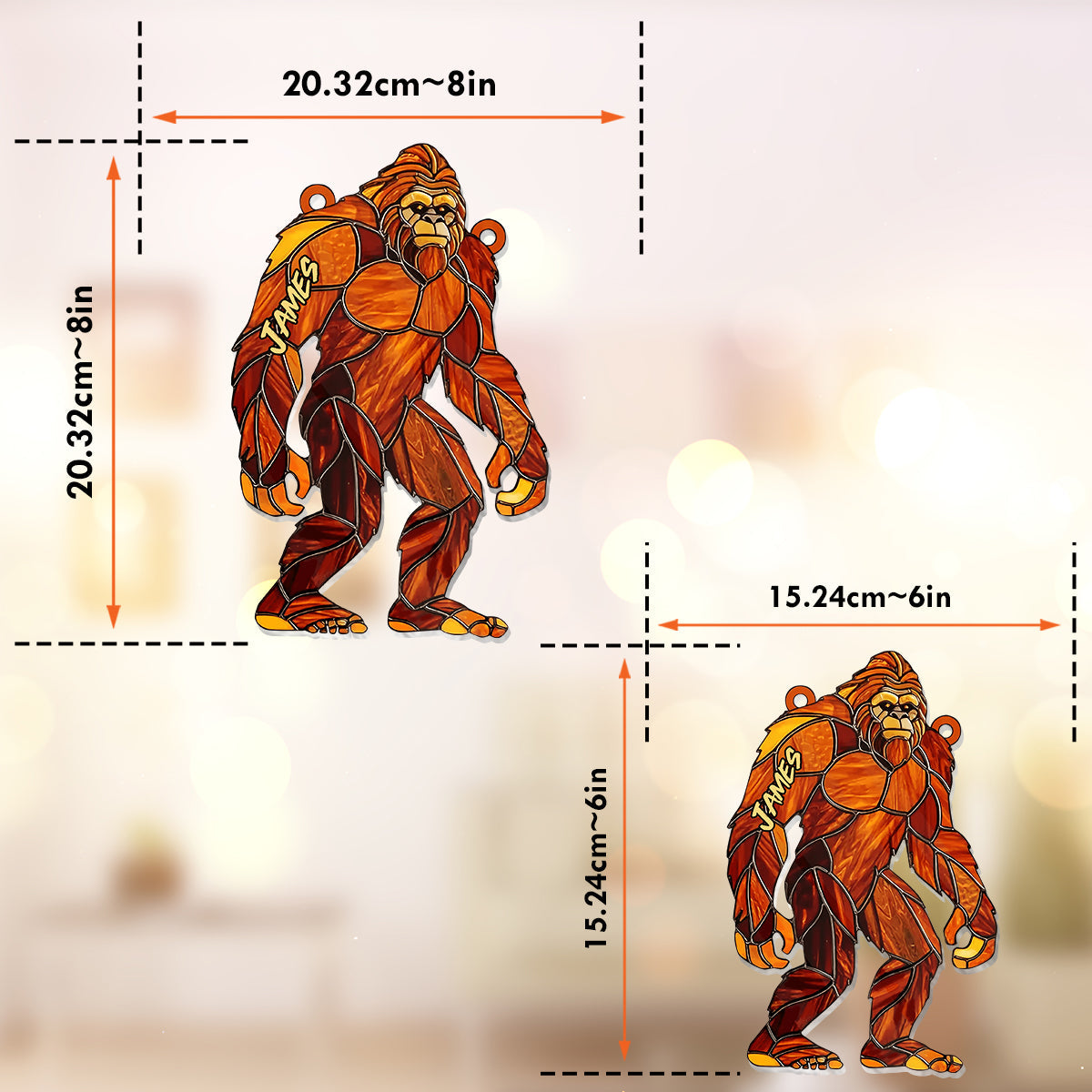 Sasquatch – Personalisierter Camping-Fensterhänger-Sonnenfänger 
