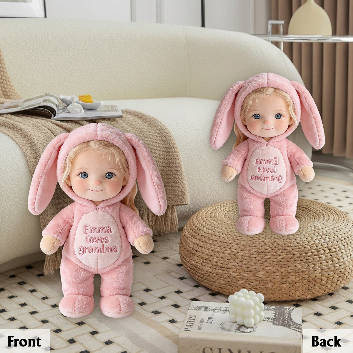Jedes Foto-Geschenk für Oma und Mama – Personalisiertes Premium-Kunstfellkissen für Oma