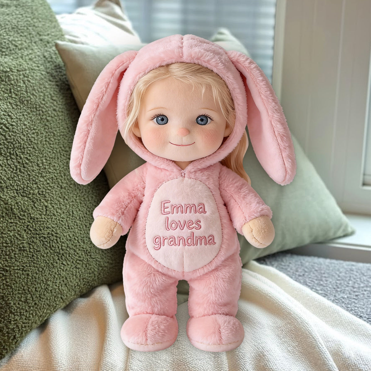 Jedes Foto-Geschenk für Oma und Mama – Personalisiertes Premium-Kunstfellkissen für Oma
