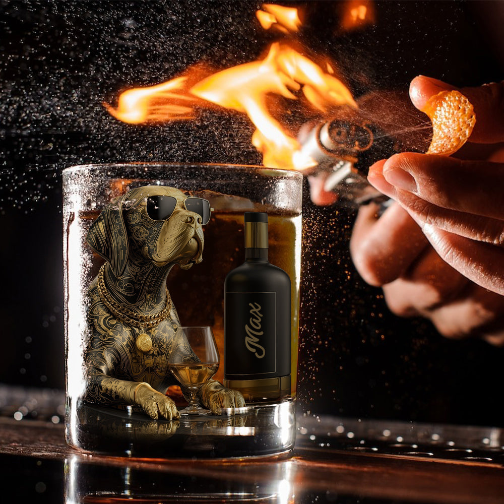 Chien et whisky - Verre à whisky personnalisé
