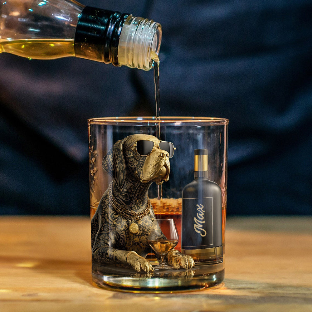 Chien et whisky - Verre à whisky personnalisé