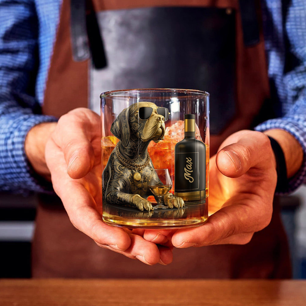Chien et whisky - Verre à whisky personnalisé