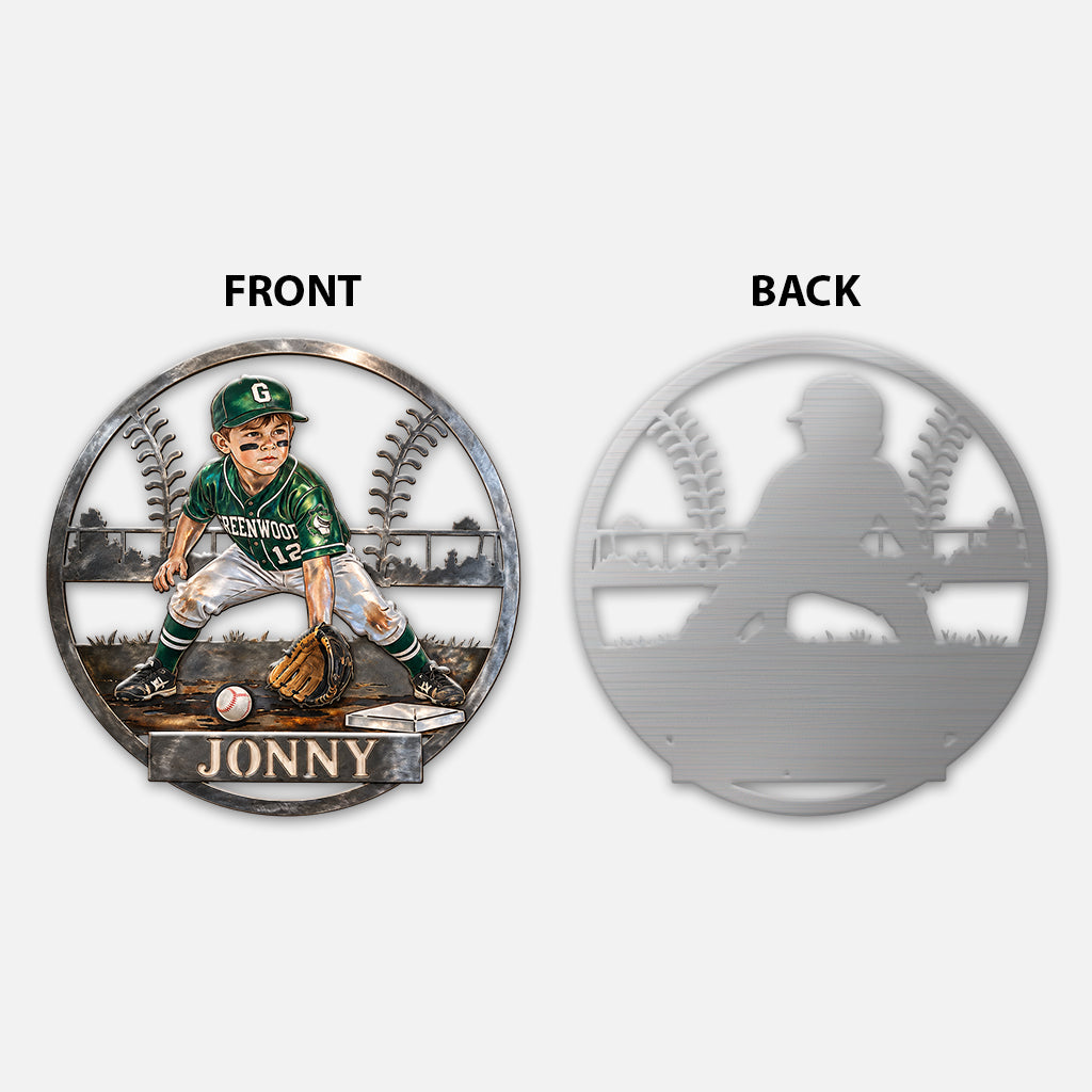 Custom Metal Sign For Softball/ Baseball Kid Or Any Sport - Personalized Baseball 3D Printed Cut Metal Sign