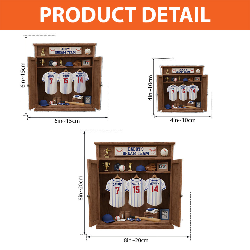 Dream Basball Team Gift For Dad, Grandpa - Personalized Father Custom Shaped Acrylic Plaque