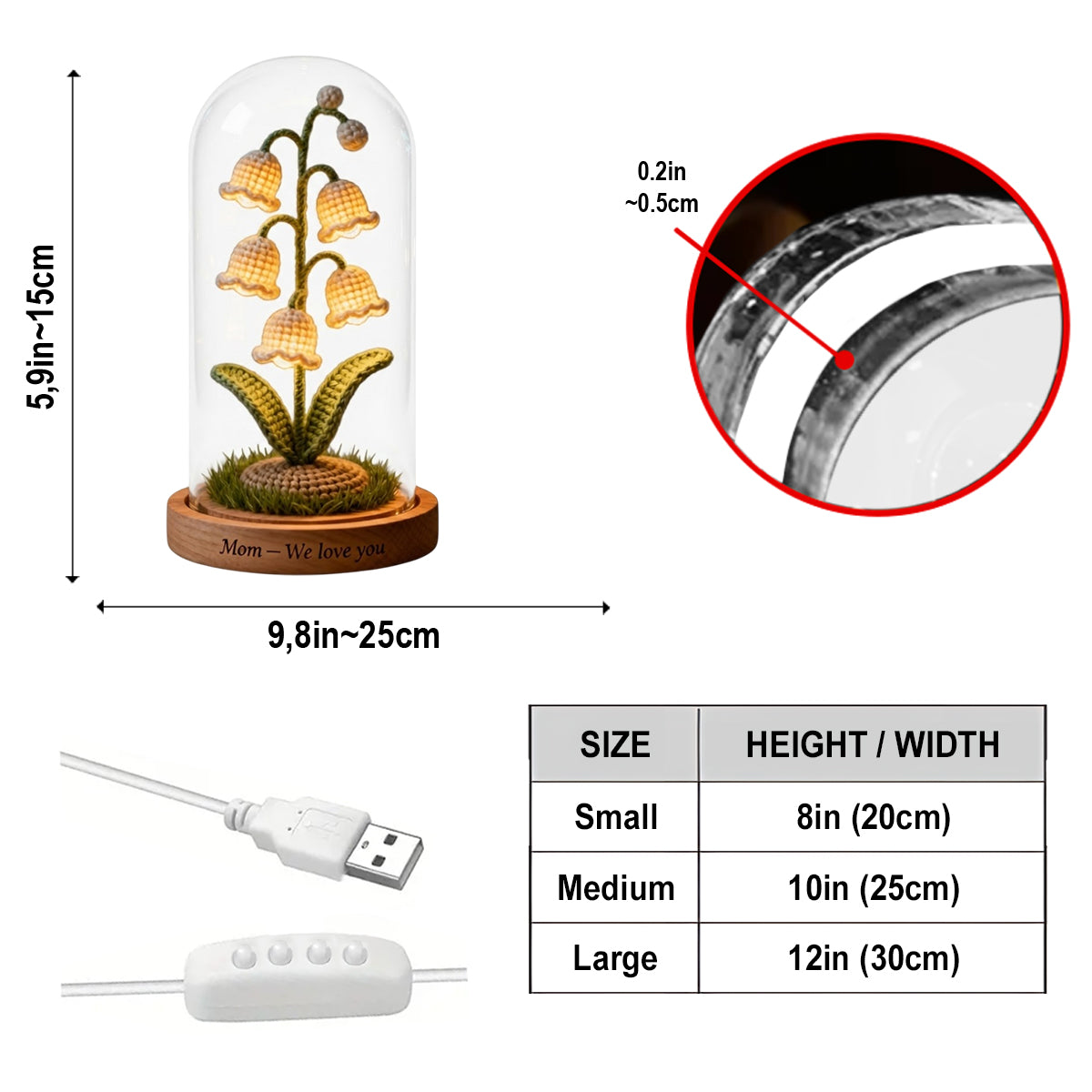 Perfect Gift For Mom & Grandma - Personalized Mother Acrylic LED Night Light