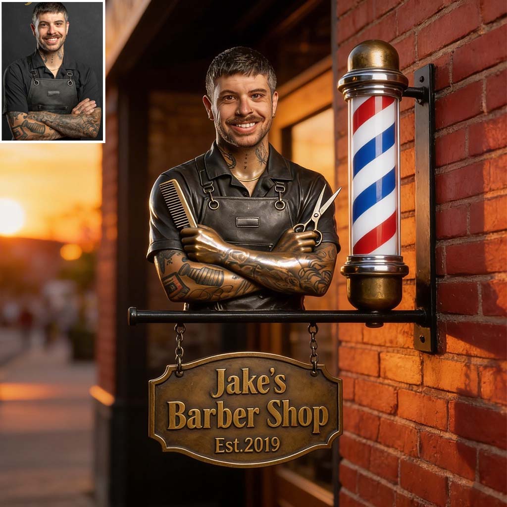 Das Signature Hair Studio Schild - Personalisierbares Friseurschild aus Holz