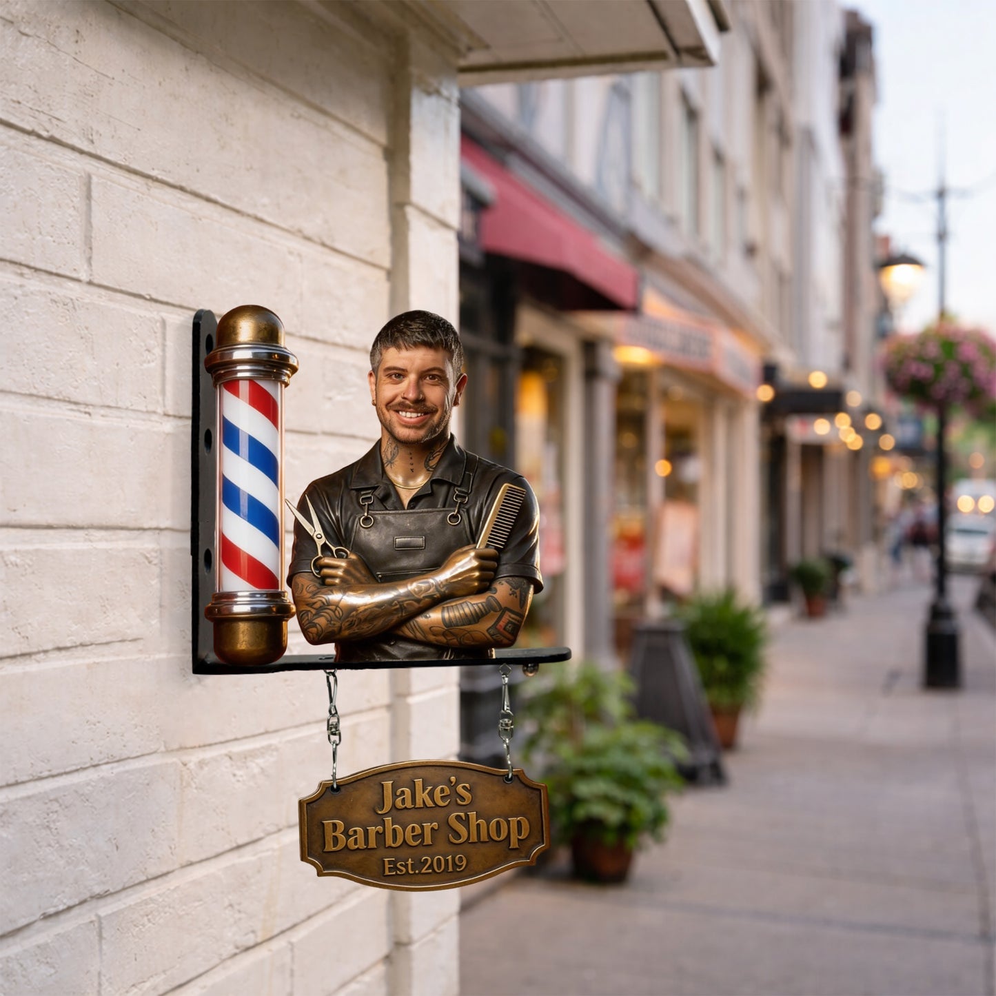 Das Signature Hair Studio Schild - Personalisierbares Friseurschild aus Holz