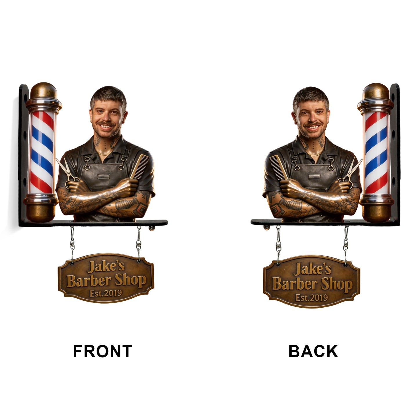 Das Signature Hair Studio Schild - Personalisierbares Friseurschild aus Holz