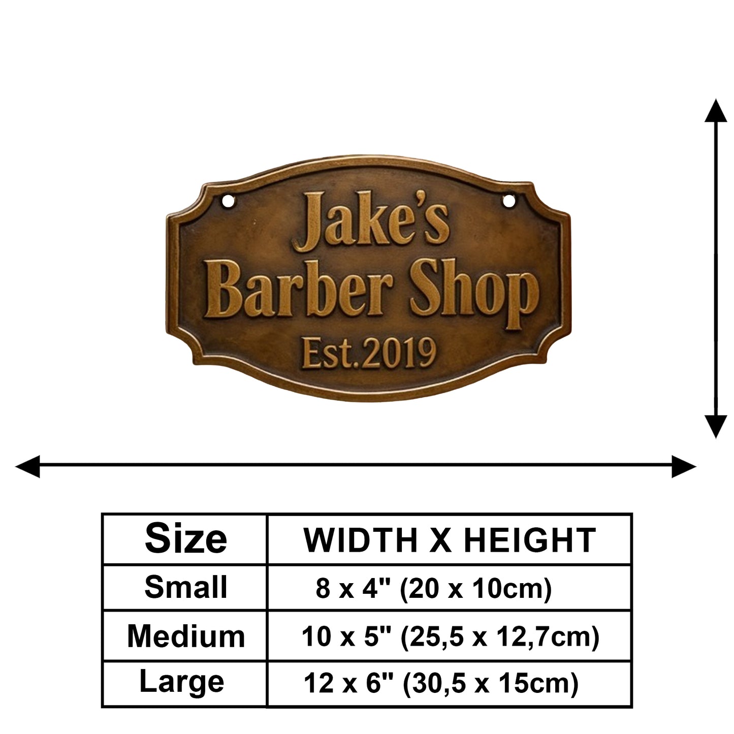 Das Signature Hair Studio Schild - Personalisierbares Friseurschild aus Holz
