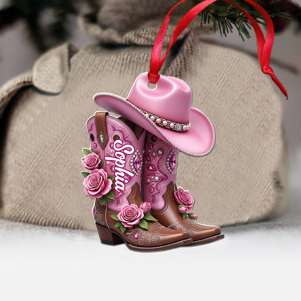Bottes de cowgirl - Ornement de cowgirl personnalisé