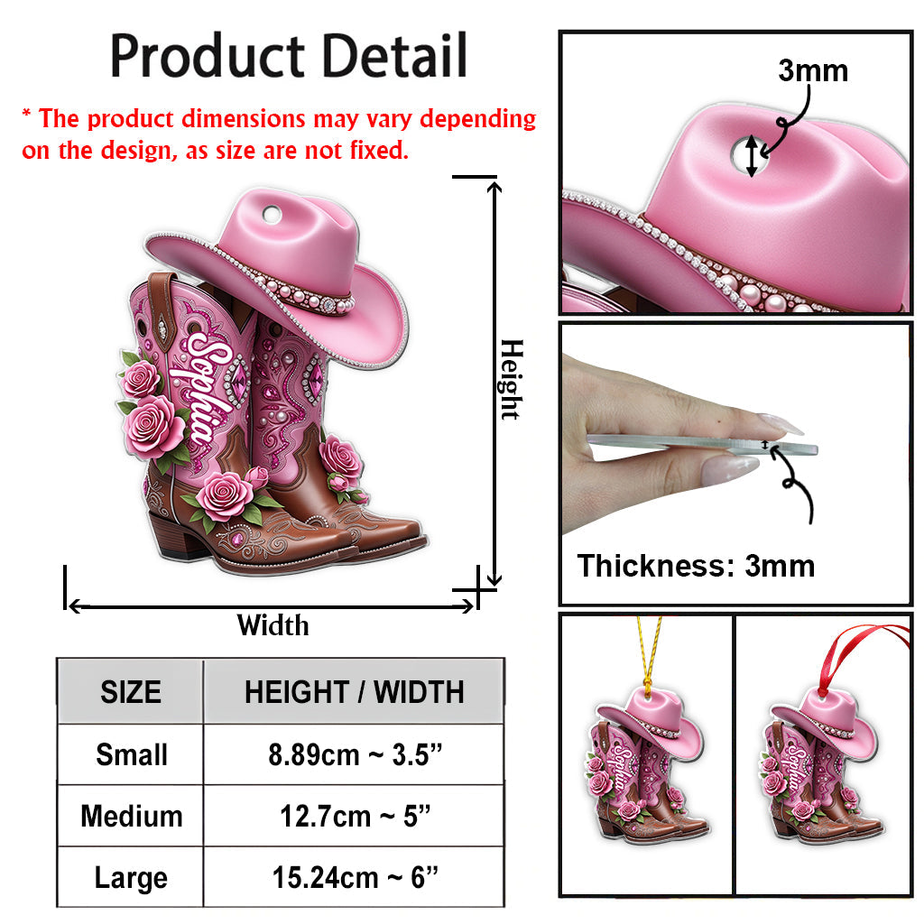 Bottes de cowgirl - Ornement de cowgirl personnalisé