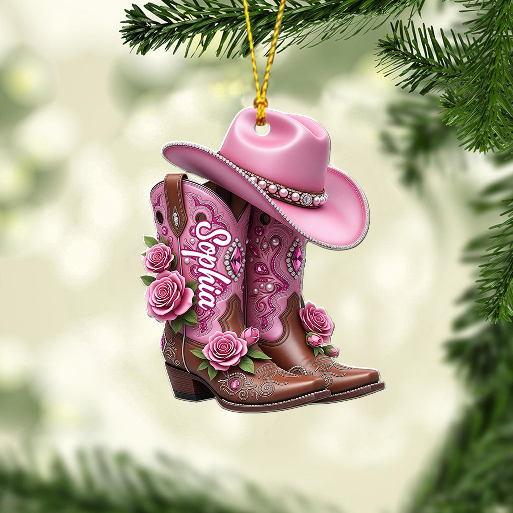 Bottes de cowgirl - Ornement de cowgirl personnalisé