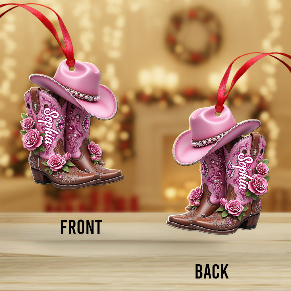Bottes de cowgirl - Ornement de cowgirl personnalisé