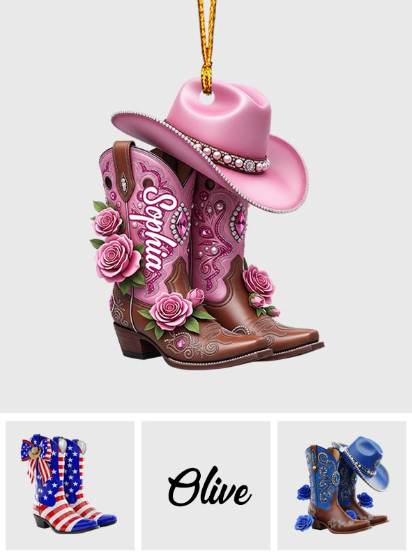 Bottes de cowgirl - Ornement de cowgirl personnalisé