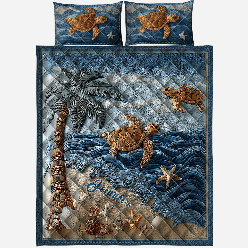 Love Turtles - Personalized Turtle Quilt Set