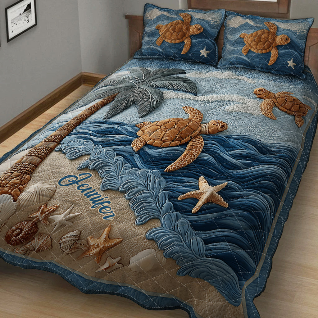 Love Turtles - Personalized Turtle Quilt Set