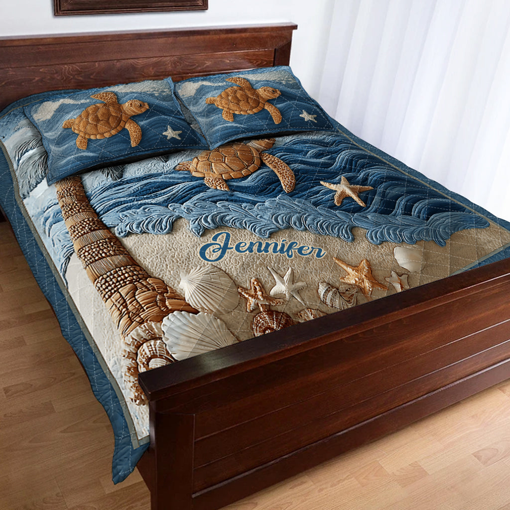 Love Turtles - Personalized Turtle Quilt Set