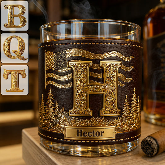 Personalisierte Whiskygläser für Liebhaber - Whiskyglas mit Lederhalter