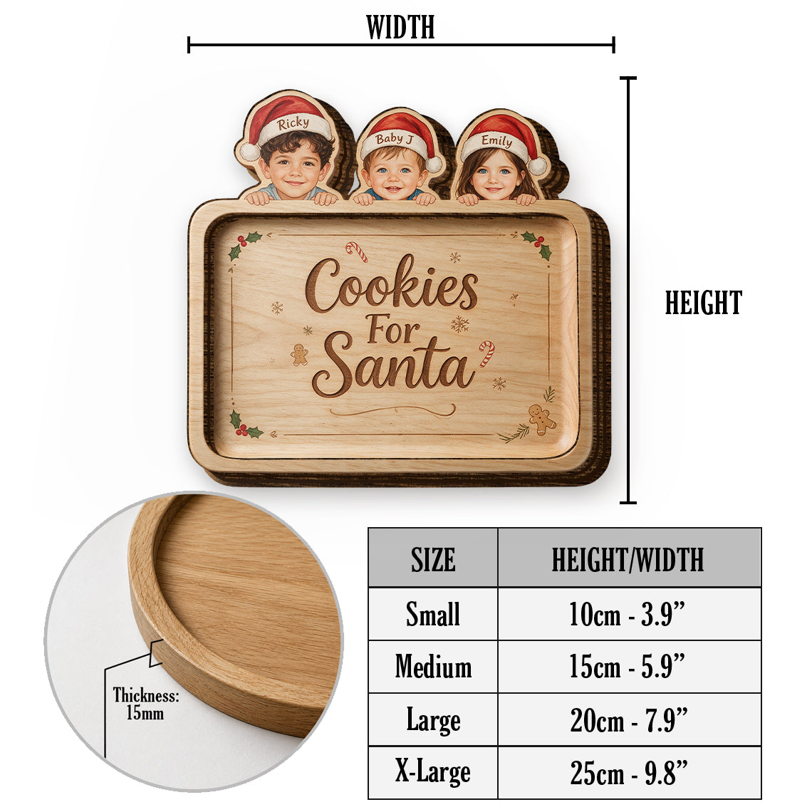 Cookies For Santa - Personalized Kid Wood Tray