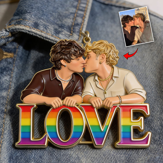Individuelles Foto - Personalisierte LGBT Unterstützung 3D Prägeemblem