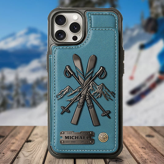 Skifahrer-Liebe – Personalisierte Ski-Handyhülle