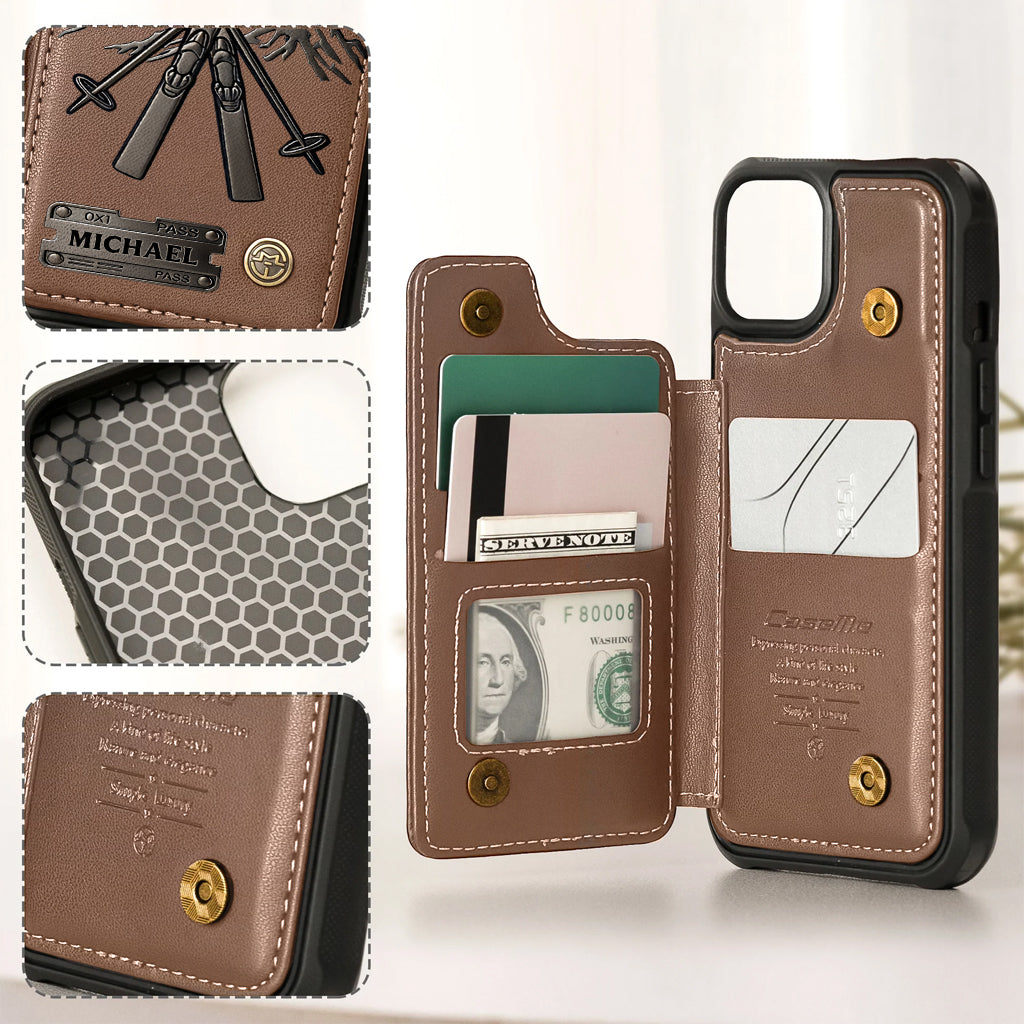 Love Skiing - Personalized Skiing Wallet Phone Case