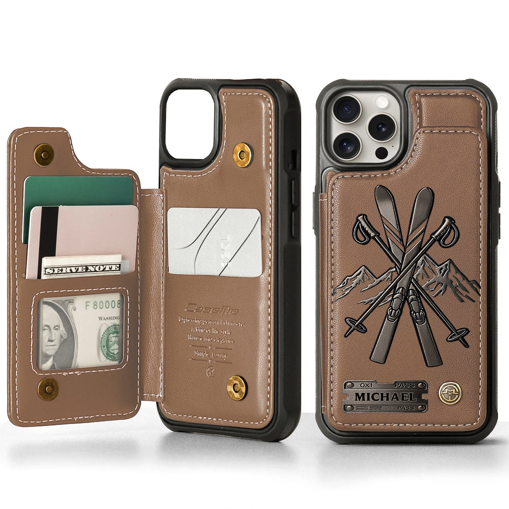 Love Skiing - Personalized Skiing Wallet Phone Case