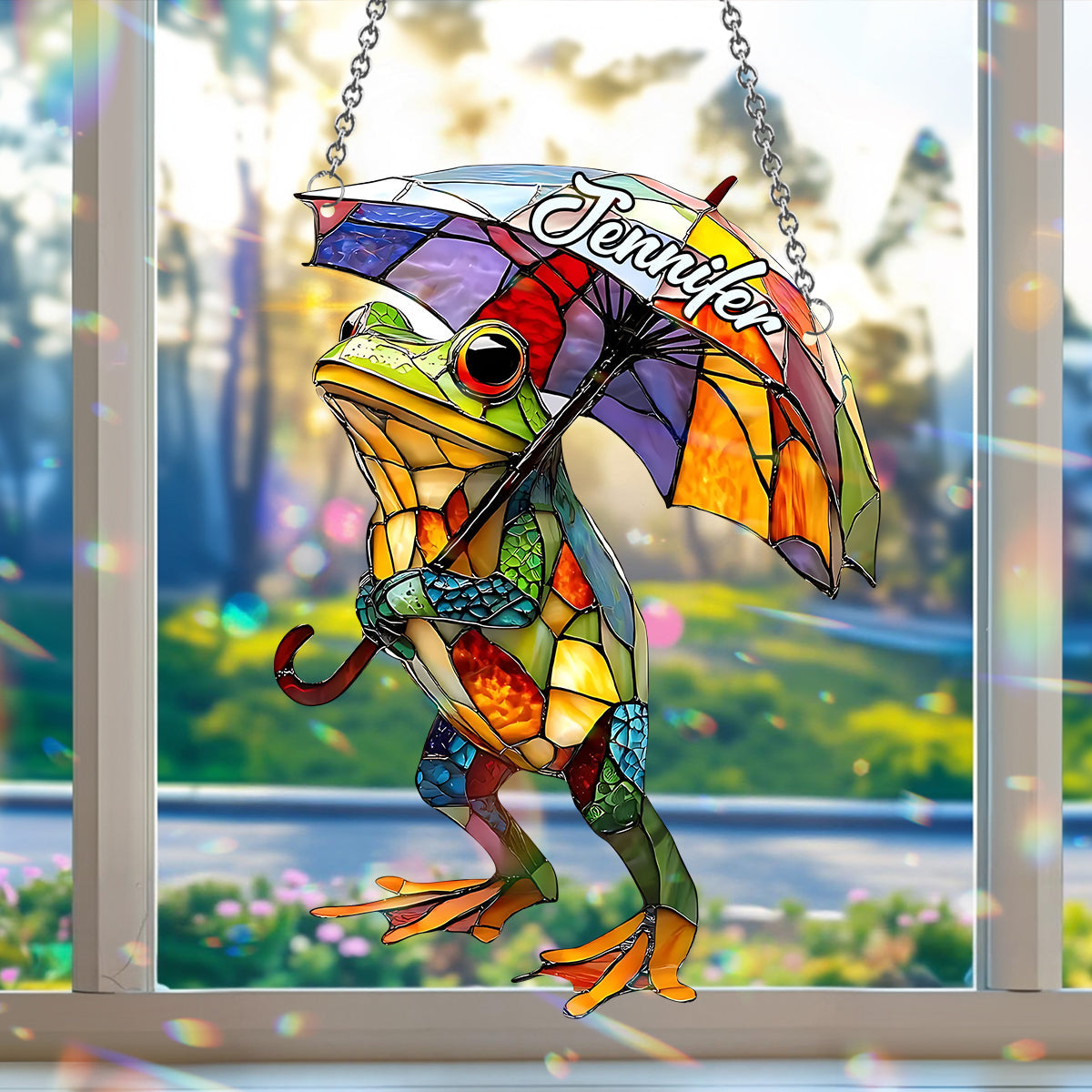 Niedlicher Frosch – Personalisierter Frosch-Fensterhänger als Sonnenfänger 