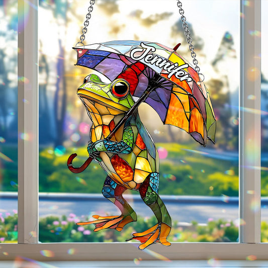 Niedlicher Frosch – Personalisierter Frosch-Fensterhänger als Sonnenfänger 