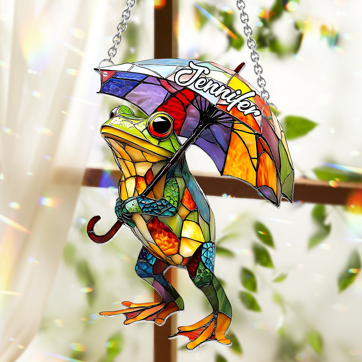 Niedlicher Frosch – Personalisierter Frosch-Fensterhänger als Sonnenfänger 