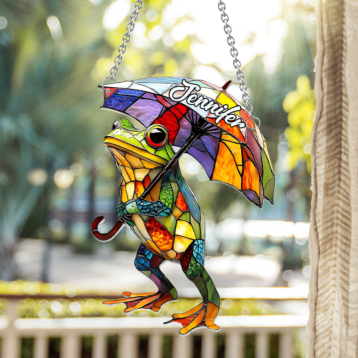 Niedlicher Frosch – Personalisierter Frosch-Fensterhänger als Sonnenfänger 