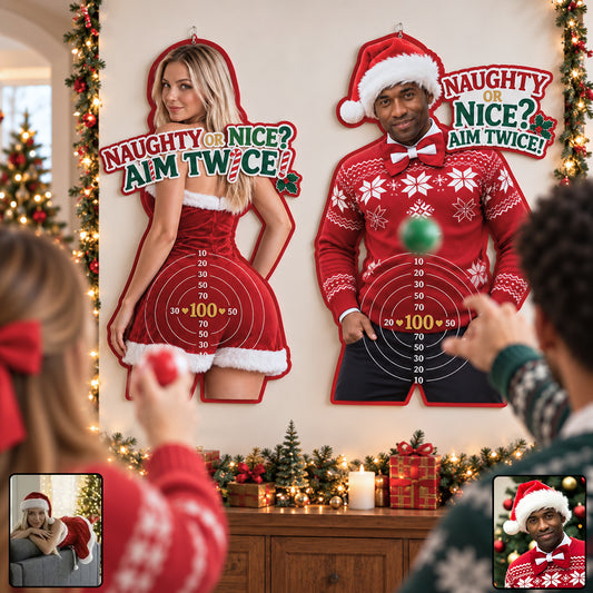 Jeu de Fléchettes Épicé de Noël - Ensemble de Tableau de Fléchettes Personnalisé pour Couples