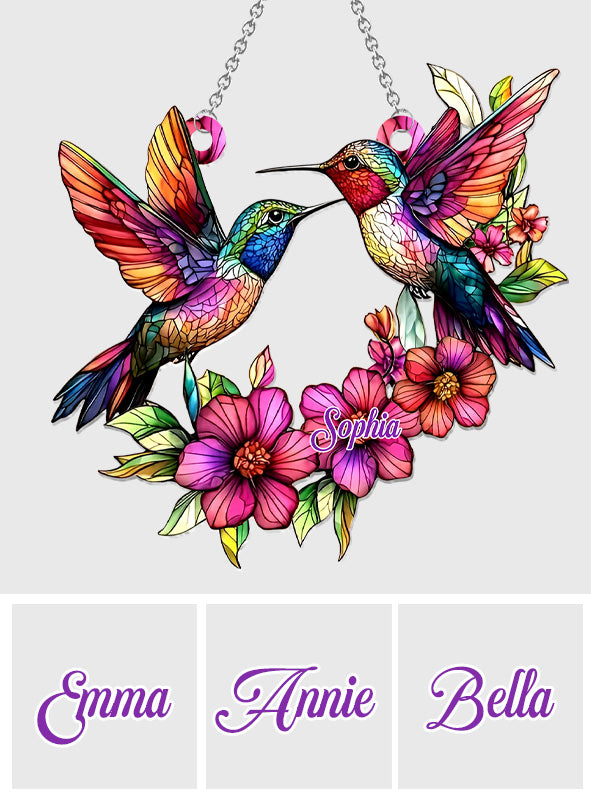Colibri coloré - Ornement attrape-soleil personnalisé à suspendre à la fenêtre