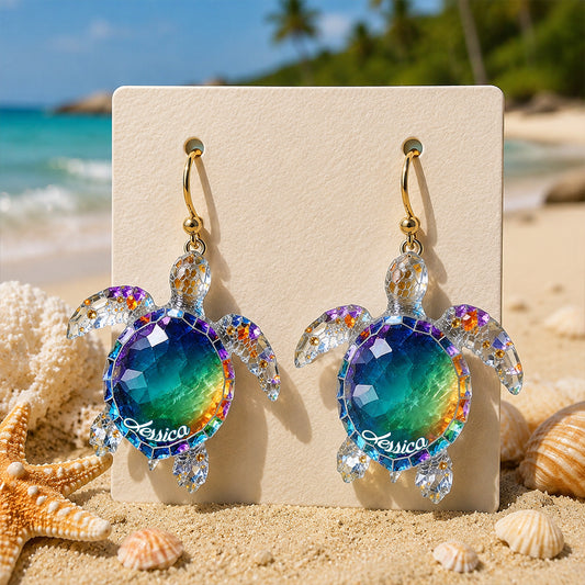 Tortue Magnifique - Boucles d'Oreilles Personnalisées